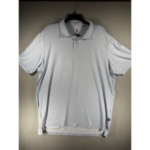 International Report 360 Movement Mens XL Polo Shirt Blue Micro Check Golf Top